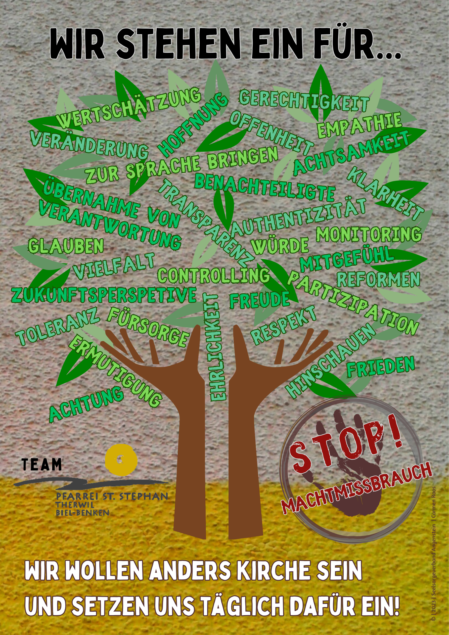 A3 Plakat Wir wollen anders Kirche sein für Therwil